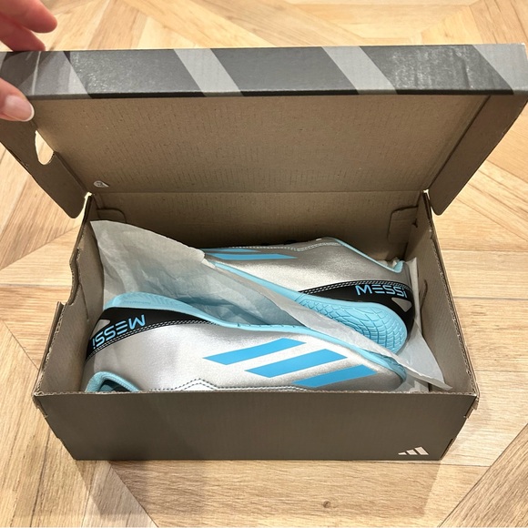 Brand NEW with Tags! Adidas X Crazyfast Messi soccer shoes blue silver black 4.5 - Picture 10 of 13